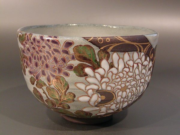 楽天市場】茶道具・茶器 抹茶茶碗色絵 麻葉文京都 通次阿山作桐