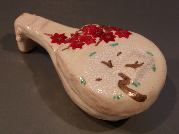 【 茶道具・香合】香合　雲錦（うんきん）　琵琶、四代　眞清水 藏六（ましみず ぞうろく）作｜佐藤大観堂