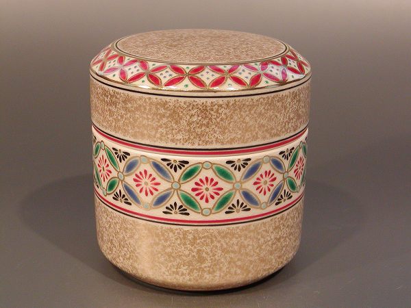 茶道具　茶器仁清　金砂子　七宝紋京焼　伝統工芸士　三代　中村秋峰作｜佐藤大観堂