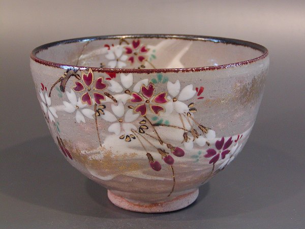 【茶器/茶道具　抹茶茶碗】　乾山写し　浅野紫仙作（山崎窯） 茶器/茶道具 抹茶茶碗】 乾山写し 浅野紫仙作（山崎窯）