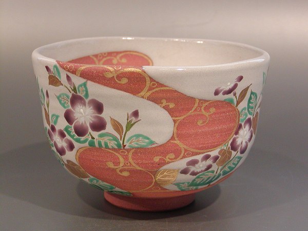 楽天市場】茶道具・茶器 抹茶茶碗色絵 麻葉文京都 通次阿山作桐共箱