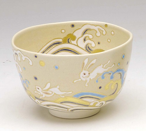 茶碗 昭楽 抹茶碗 茶道具 楽天市場】茶道具 抹茶茶碗黒楽 覚入写 兎の絵、佐々木昭楽作
