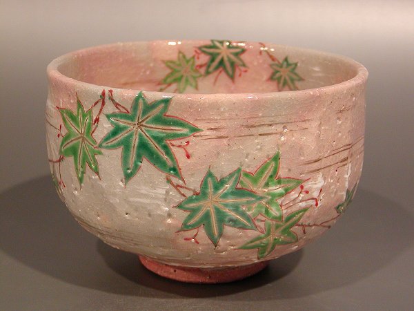 茶道具　抹茶茶碗 乾山写　青楓絵 京焼　中村秋峰作