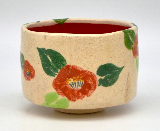 楽天市場】茶道具・茶器 抹茶茶碗楽焼 槍梅の絵、京都 吉村楽入作、桐