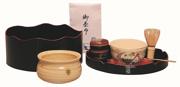 千歳盆点前セット 茶道具セット 千歳盆セット 普及品 千歳盆真塗プラスチック8点