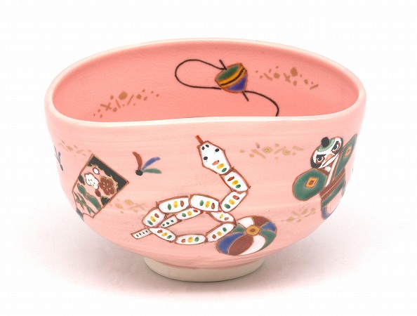 楽天市場】令和7年巳年 干支 抹茶茶碗 ピンク釉 干支玩具 中村良二作