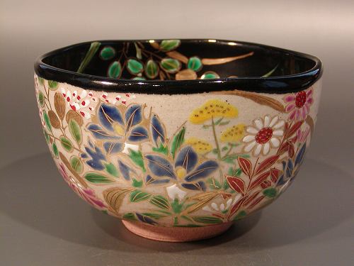 楽天市場】茶道具 抹茶茶碗色絵 桔梗画 N-1京都 相模竜泉作 : 佐藤大観堂