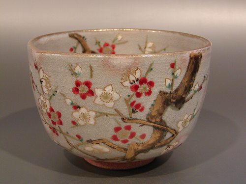 茶碗　粉引　梅月、　寺尾陶象作｜佐藤大観堂