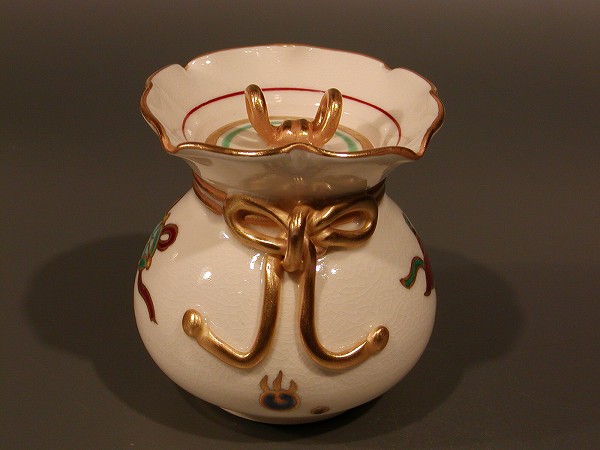 楽天市場】【立礼】砂金袋水指 宝尽 御室窯（桐箱） : 茶道具商 左座園