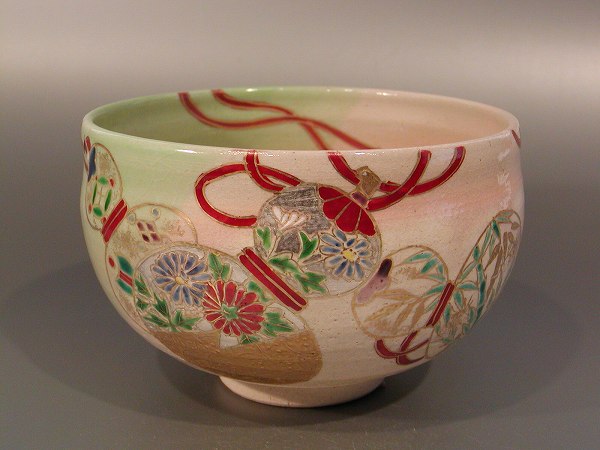 楽天市場】茶道具抹茶茶碗 交趾釉ペルシャ唐草 宝尽に子中村翠嵐作