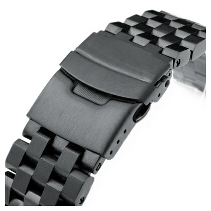 楽天市場 19mm メタル時計バンド ステンレススチール スーパーエンジニア タイプ2 ブレスレット Pvdブラック ストレートエンド 時計ベルト のタイコノートジャパン