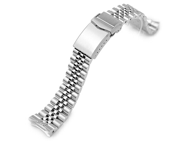 22mm メタル時計バンド ステンレススチール ジュビリーR ブレスレット Vクラスプ for セイコー 5スポーツ SBSA001, SBSA003, SBSA005他
