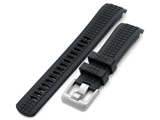 22mm Crafter Blue CB11 時計ベルト NBRラバー ブラック カーブドエンド for セイコー ダイバー SKX007, SKX009, SKX011他
