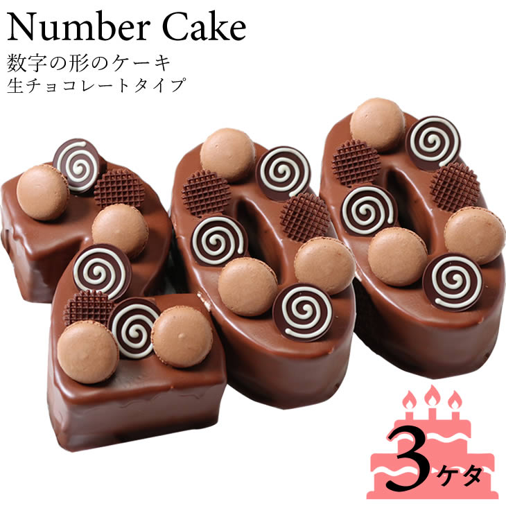 誕生日ケーキ アニバーサリーケーキ♪数字の形のケーキでお祝い☆ ナンバーケーキ 生チョコレートタイプ 3ケタ 人気のナンバーケーキの生チョコタイプ！ 記念日やイベント お誕生日 記念日 還暦 メモリアルなどのお祝いに☆