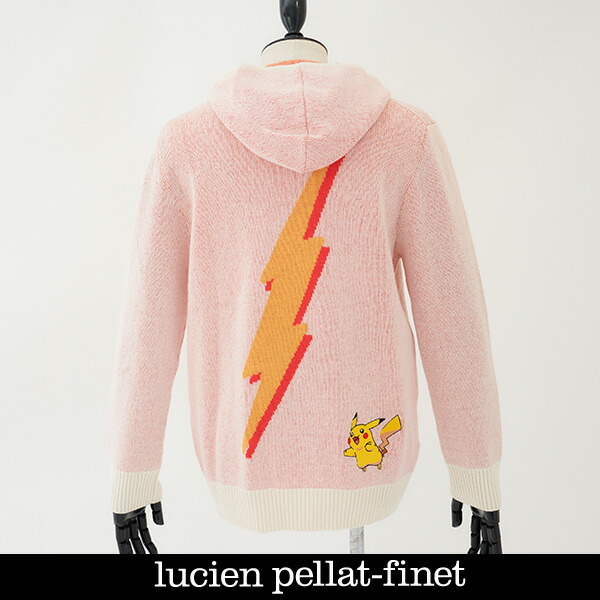 超美品 Lucien Pellat-finet ルシアンペラフィネ ニットパーカーピンク