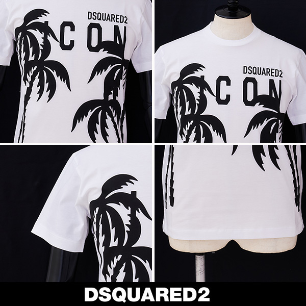 Dsquared(ディースクエアード)ロゴプリント半袖Tシャツホワイト