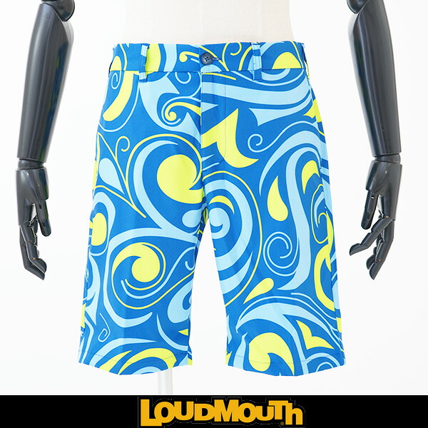 LOUDMOUTH(ラウドマウス) ショートパンツ ツイル素材 ネオンレオパード UV/ストレッチ ブルー系 763 302