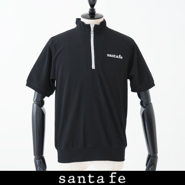 Santafe (サンタフェ) ジップアップ半袖トレーナー ブラック 0220 231 85812 019