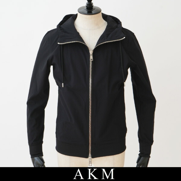 AKM(エイケイエム)ジップアップパーカーMERYL HIGH TENSION LINE ZIP PARKAブラックB469 NLU037|インポートshop TAISEIDO