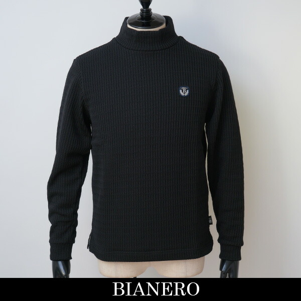 BIANERO(ビアネロ)ハイネックシャツブラック243 5172