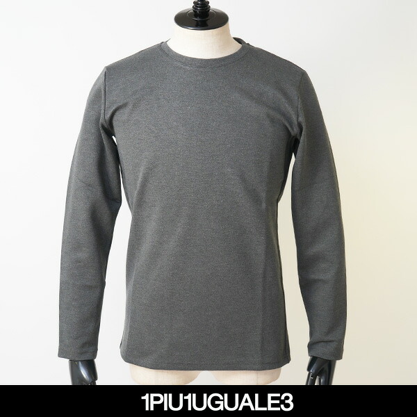 1PIU1UGUALE3(ウノピゥウノウグァーレトレ)ロングTシャツチャコールグレーMRT351 ARN031|インポートshop TAISEIDO