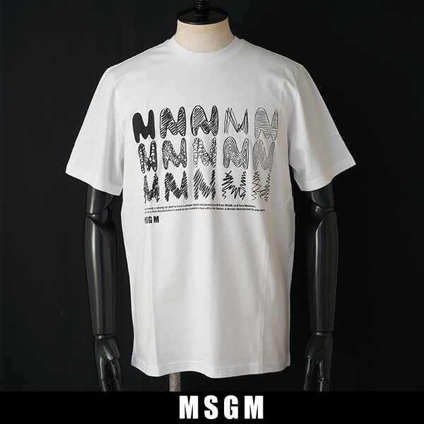 MSGM(エムエスジーエム) 半袖Tシャツ ホワイト 3840MM110