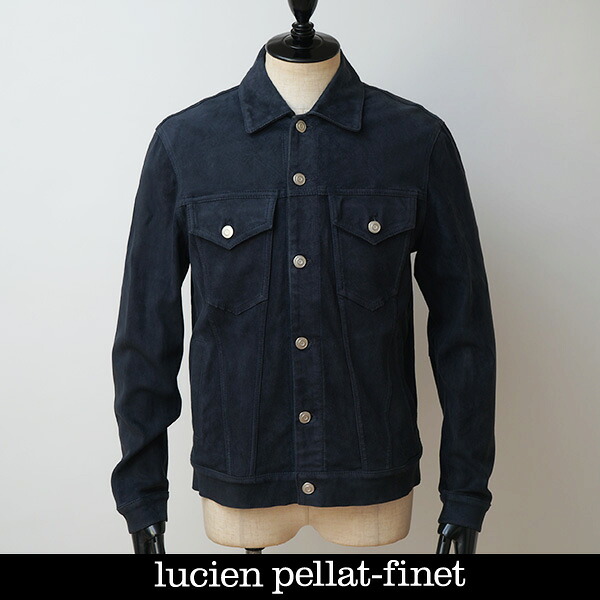 Lucien Pellat-finet(ルシアンペラフィネ) レザージャンバー レザーブルゾン ネイビー 213 17752