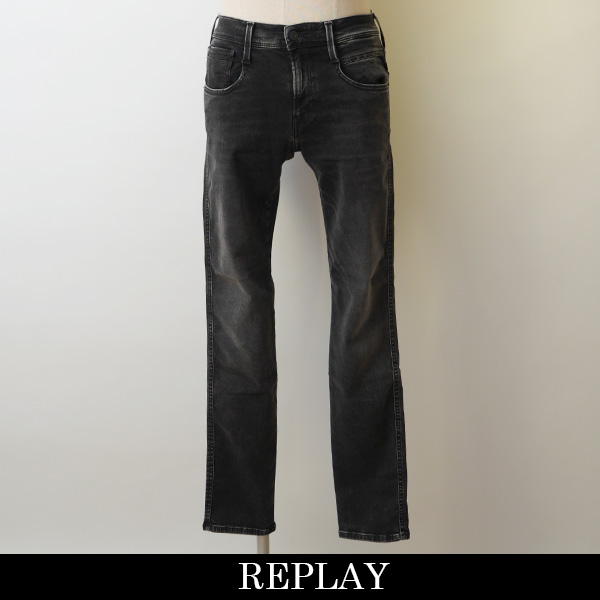 REPLAY(リプレイ) ストレッチ素材コットンパンツ ブラック系 M914Y 000 66104B 097