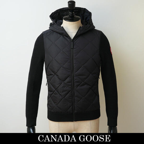 CANADA GOOSE(カナダグース) レディースダウン切り替えジップパーカー ブラック 6800L(HyBridge Quilted Knit Hoody)