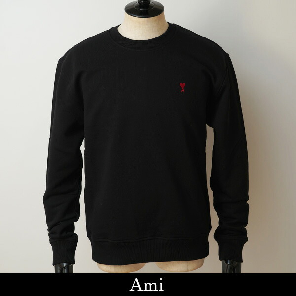 AMI ALEXANDRE MATTIUSSI(アミ)AMI PARIS(アミパリス)ループバック オーガニックコットンフリース Ami de Coeur スウェットシャツトレーナーブラックBFUSW035.730|インポートshop TAISEIDO
