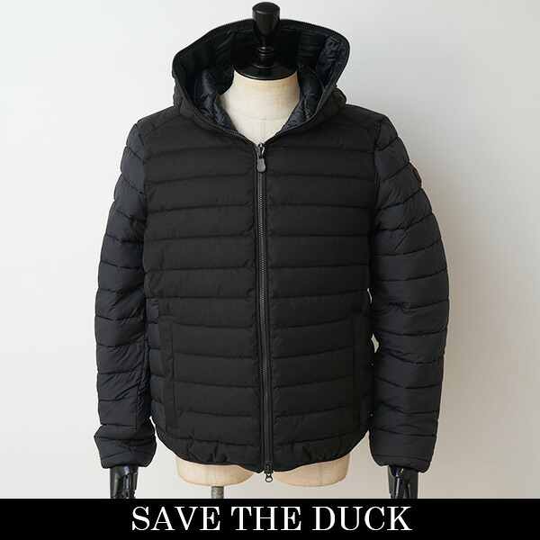 SAVE THE DUCK(セーブ・ザ・ダック) キルティングジャケット ブラック 808 51412001 MALCOM D32459M FLIM