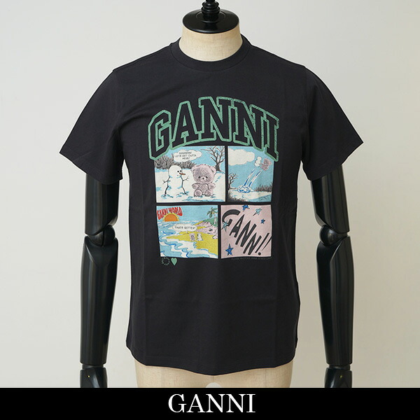 GANNI(ガニー ) レディース半袖Tシャツ ホワイト A1050070