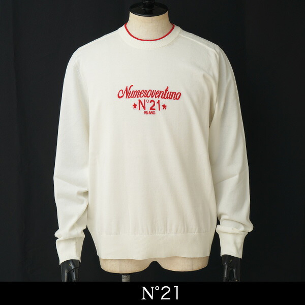 n&deg;21 (ヌメロヴェントゥーノ)長袖ニットホワイト26SU A011 9503｜インポートshop ＴＡＩＳＥＩＤＯ