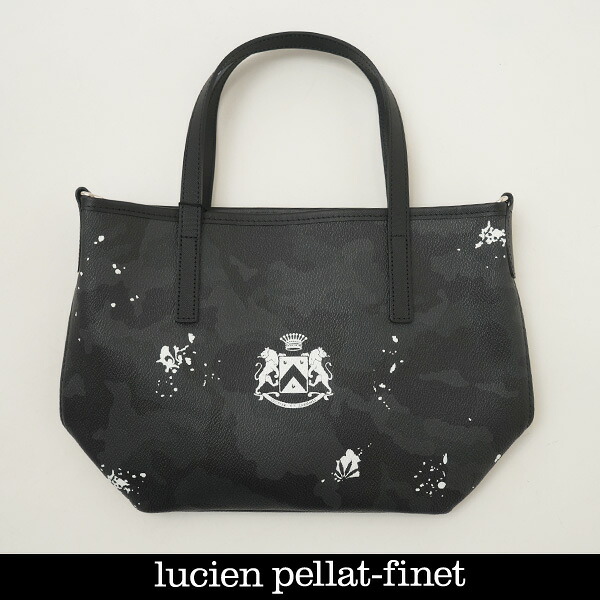 Lucien Pellat-finet(ルシアンペラフィネ） トートバッグ PM クレスト ブラック系 323 59250