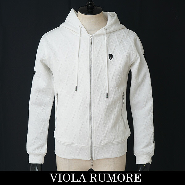 VIOLA rumore(ヴィオラルモア)ジップアップパーカーホワイトL62308