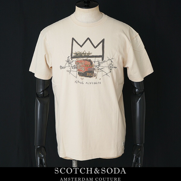 scotch\u0026soda× BASQUIAT(スコッチウイスキー\u0026洗濯ソーダ)半袖プルオーバーベージュ系292 54419