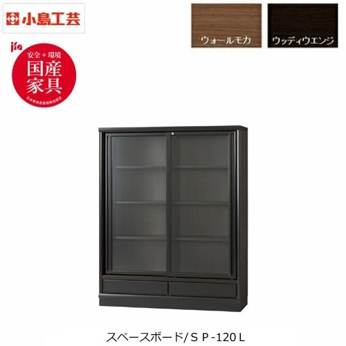 小島工芸 スペースボード本棚 選べる扉タイプ ロータイプ SP-120L 全2色 書棚 飛散防止ガラス｜家具・インテリアのルームズ大正堂
