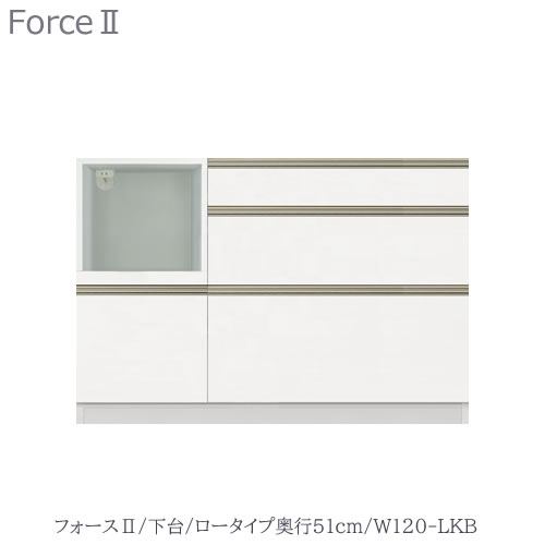 勝手もとゲーム盤 フォース ll 下台 【置き目印字機／奥ぶかさ51糎】 W120-LKB 【社会的単位食器棚/組みあわせ/勝手もと納める/片付け/納める熟練した/高橋大工仕事所】
