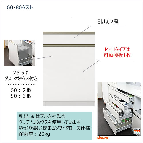 新着商品 キッチンボード ユニット食器棚 組み合わせ キッチン収納 片付け 収納上手 高橋木工所 S60 ダスト ロータイプ 奥行45cm 下台 Ll フォース 収納家具 093