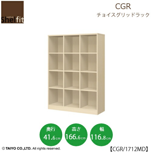 チョイスグリッドラック CGR 1712MD〔奥ふかさ41.6糎〕【多目的仕合わせ/明けっ広げ仕合わせ/リビング納める/執務室/販売店/綿津見】