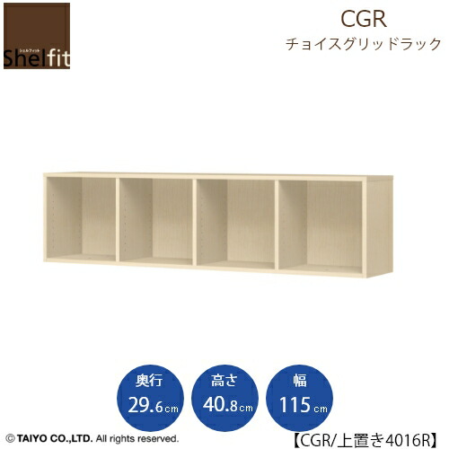 チョイスグリッドラック　CGR　上置き4016R〔奥行29.6cm〕【多目的ラック/オープンラック/リビング収納/オフィス/ショップ/大洋】