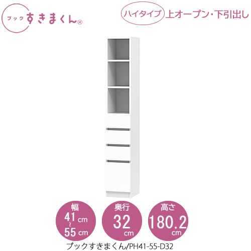 書き付けすきまくん BSD PH41-55/D32 リビング 書室 書物棚 壁面納める 組み合わせ