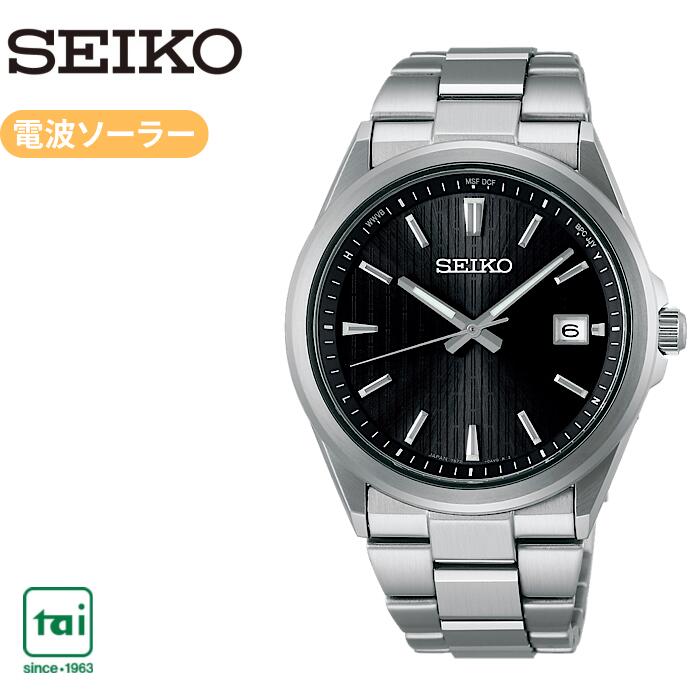 SEIKO SELECTION SBTM351 ソーラー 電波 金属バンド ステンレス 腕時計 セイコー セレクション メンズ シルバー 黒 カレンダー 日常生活用強化防水 ビジネス ウオッチ シンプル スマート 見やすい カジュアル 数字｜タイ時計店