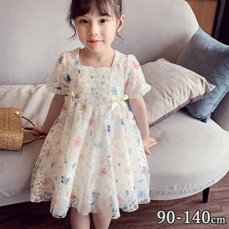 楽天市場】赤ちゃん ワンピース ドレス 蝶 花柄 結婚式 90 100