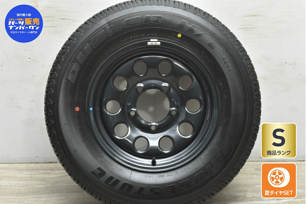 中古 スズキ 純正 タイヤホイールセット 1本セット 15インチ 5.5J +5 PCD 139.7 195/80R15 96S【 ブリヂストン 製 タイヤ付き】