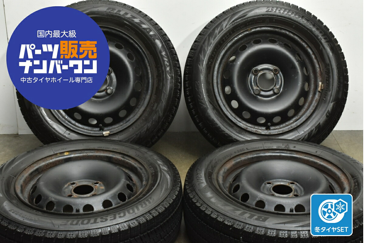 中古 ルノー スタッドレスタイヤホイールセット 4本セット 14インチ 5.5J×14+36 PCD 100 175/65R14 82Q【 ブリヂストン 製 スタッドレスタイヤ付き】