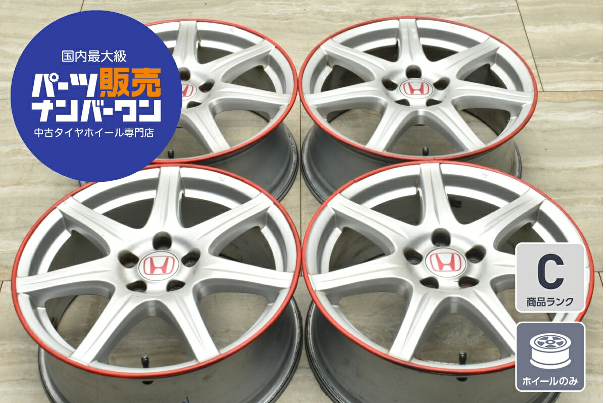 18x7.0 55 114.3-5穴ホンダ純正 モデューロ 中古ホイール 4 [中古 
