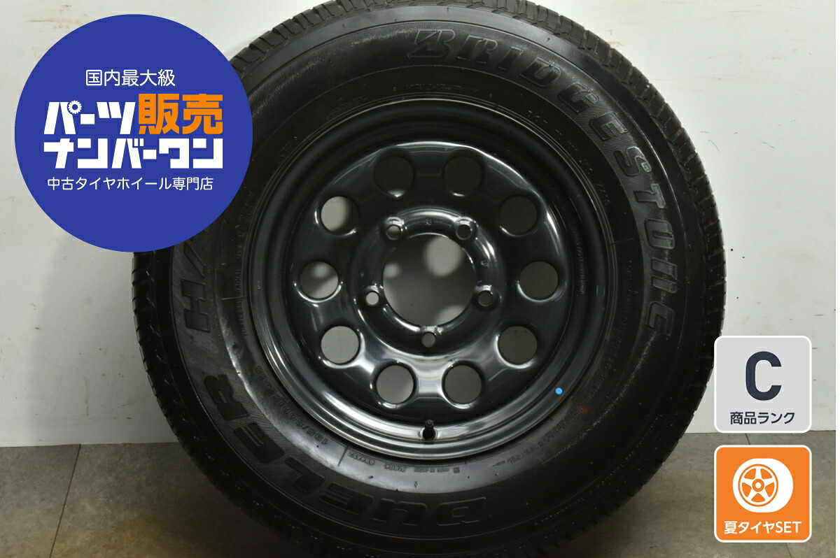 中古 スズキ タイヤホイールセット 1本セット 15インチ 5.5J×15+5 PCD 139.7 195/80R15 96S【 ブリヂストン 製 タイヤ付き】
