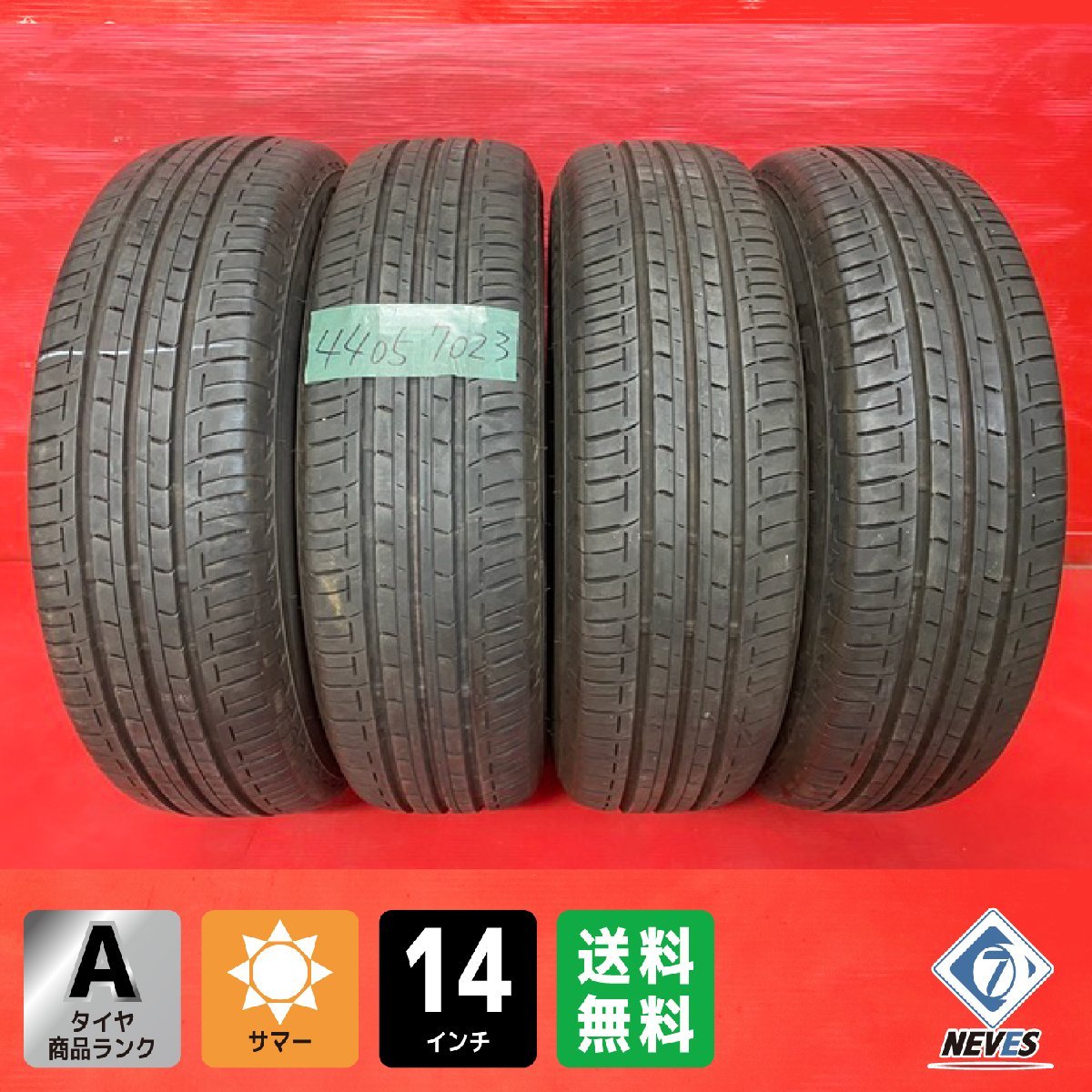 【業者様専用】【送料無料】中古サマータイヤ 175/70R14 2018年製&uarr; 7分山&uarr; BRIDGESTONE EP150 NZ 4本SET【44057023】｜NEVES
