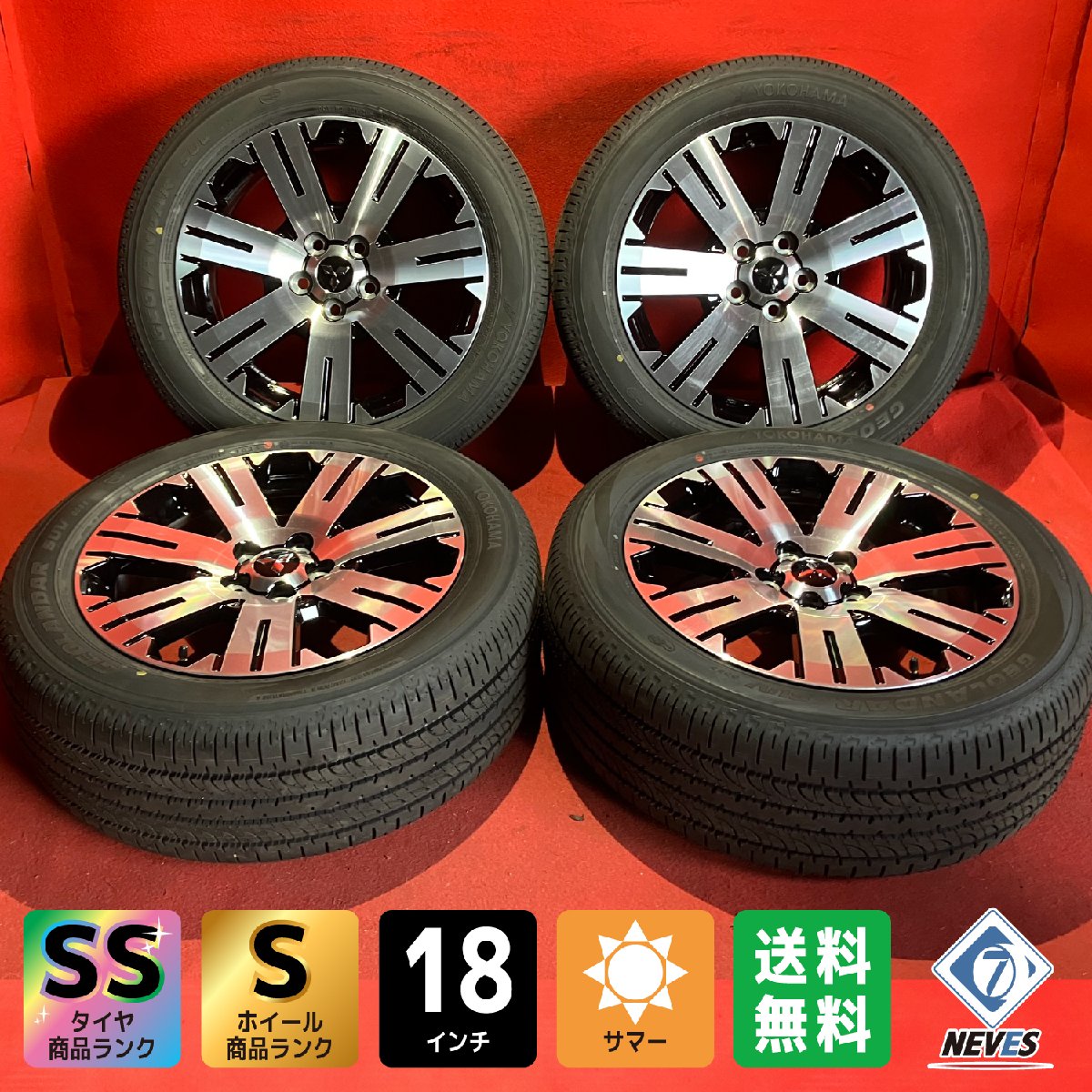 専用 225/55r18 デリカ新車装着タイヤ4本セット 新車外し】三菱デリカD5 純正18インチタイヤ&ホイール4本セット（225